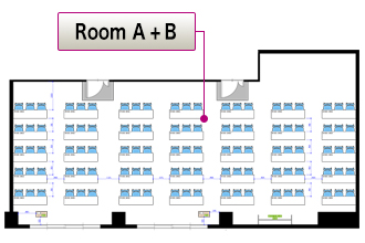名古屋笹島会議室 room A+B フロア平面図