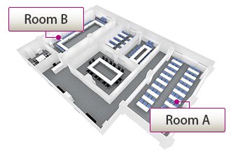 大阪駅前会議室 room A、B フロア平面図
